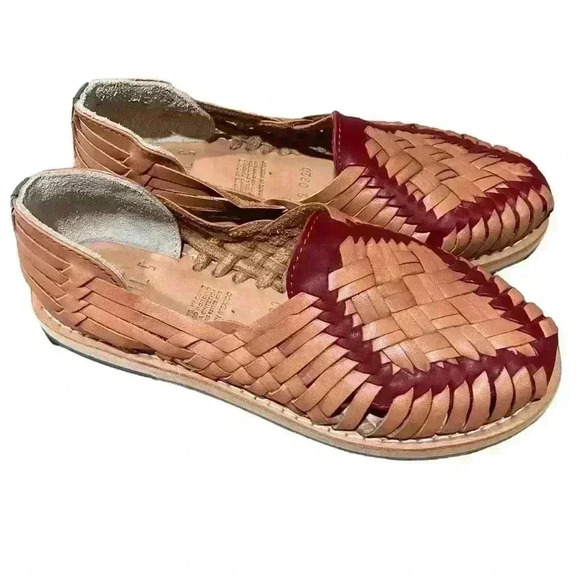 Sols Classic Huaraches Leather Loafers Tan and Brown - Picture 1 of 9